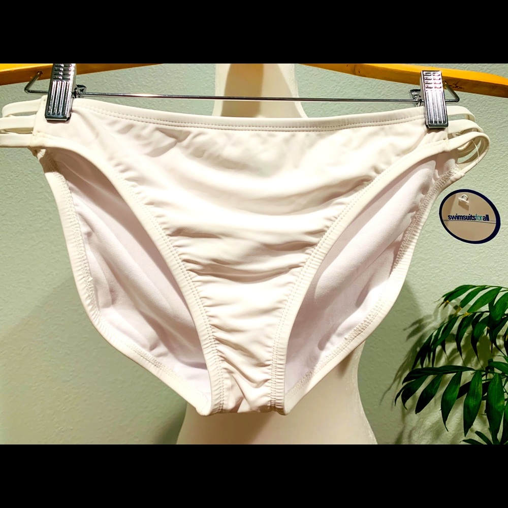 White Bathing Suit Bottoms w strings sides